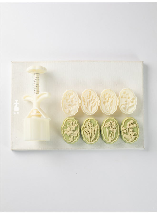 50g Suzuki Cake Mold Hand-pressed Three-dimensional Pattern Pastry Mold Household Baking Tools-Specifications:50g Lily Of The Valley Past-Color:Milky White - Image 1