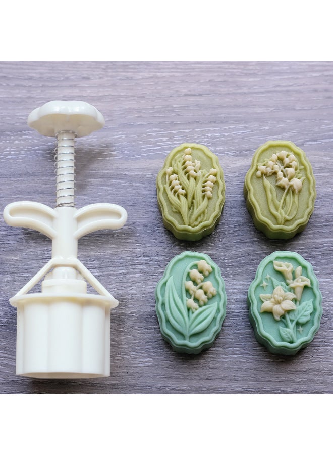 50g Suzuki Cake Mold Hand-pressed Three-dimensional Pattern Pastry Mold Household Baking Tools-Specifications:50g Lily Of The Valley Past-Color:Milky White - Image 2