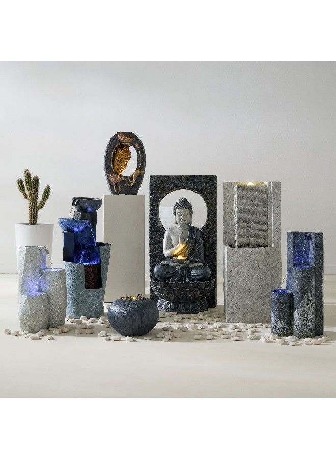 Home Box Adele 3-Pot Stone Finish Fountain With Led 60 X 24 X 31 Cm - Image 3