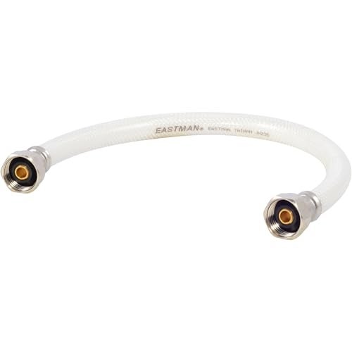 Eastman موصل صنبور مرن 16 بوصة من إيستمان 12 بوصة × 12 بوصة خط إمداد PVC مع صواميل نحاسية مطلية بالنيكل 48133