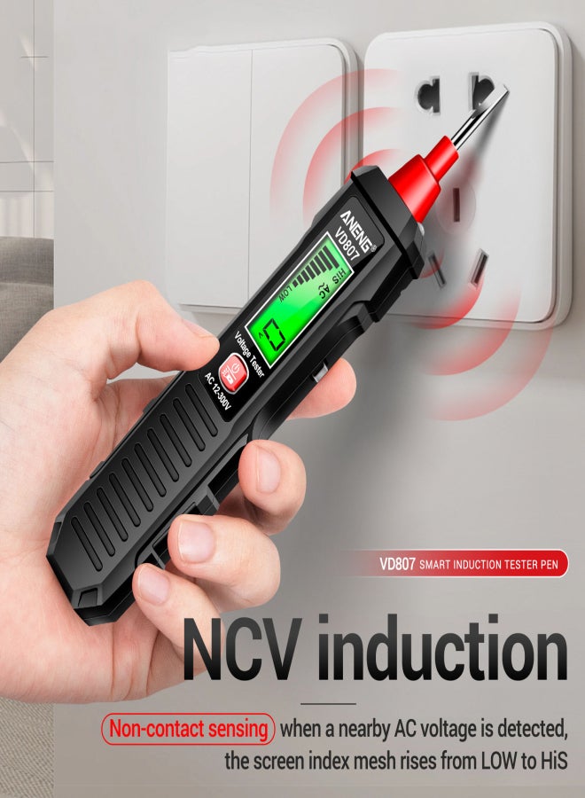 ANENG VD807 Digital Voltage Detector Tester Pen AC 12-300V Voltage Testers Circuit NCV Sensor Wire Professional Electrician Tool - Image 4
