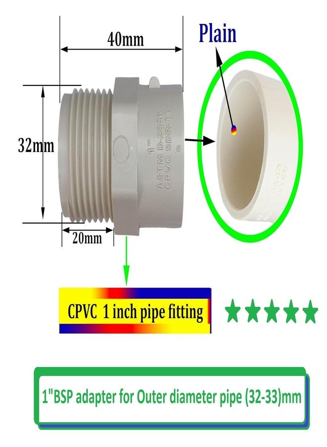 ES EKSAFAR ESEKSAFAR CPVC Pipe Coupling Adapter, Male, 1 Inch, for Plumbing and Pipe Fittings - Image 4