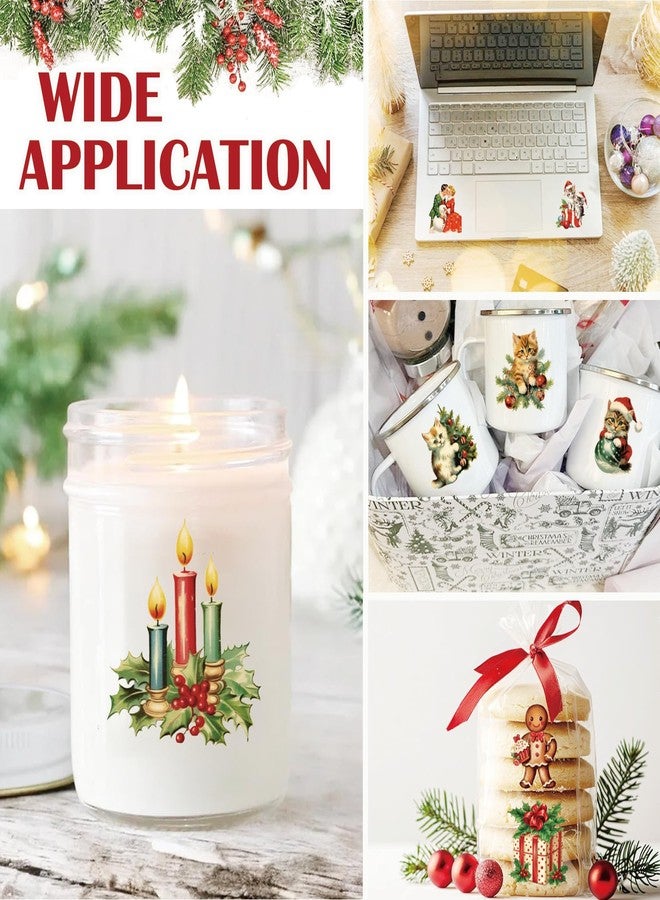 yhslmh Christmas Transfers for Crafts Rub On Stickers Vintage Christmas Decals Rub On Transfer for Wood Ornaments Crafting Glass Ball Furniture Canvas Fabric Project (Santa80) - Image 5