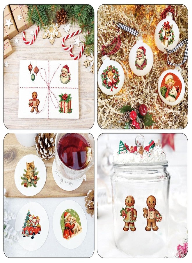 yhslmh Christmas Transfers for Crafts Rub On Stickers Vintage Christmas Decals Rub On Transfer for Wood Ornaments Crafting Glass Ball Furniture Canvas Fabric Project (Santa80) - Image 3