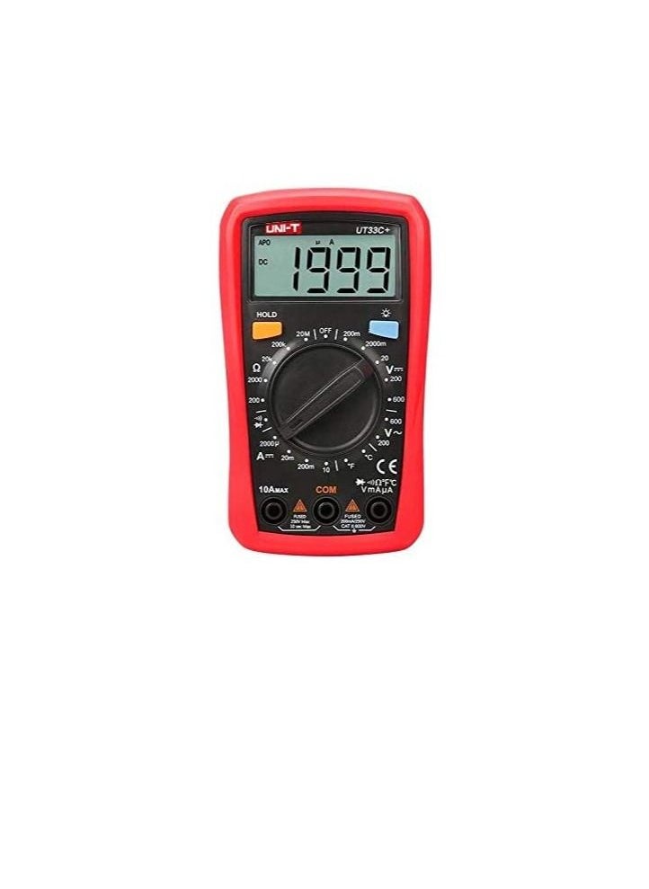 يوني تي - UNI-T UT33C Plus رقمي حجم كف اليد متعدد متر الفولتميتر Ammeter المقاومة LCR ودرجة الحرارة مع الإضاءة الخلفية - Image 1