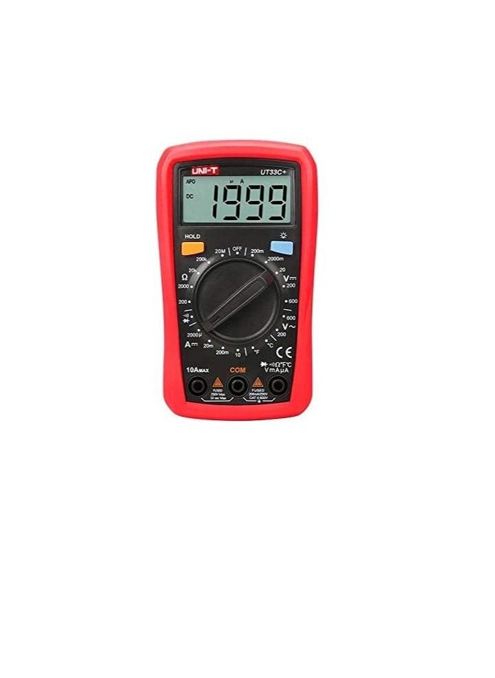 يوني تي - UNI-T UT33C Plus رقمي حجم كف اليد متعدد متر الفولتميتر Ammeter المقاومة LCR ودرجة الحرارة مع الإضاءة الخلفية - Image 1
