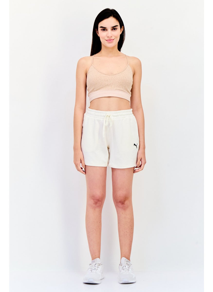 PUMA Women Sportswear Fit Embroidered Logo Pull-On Short, White  - Image 4