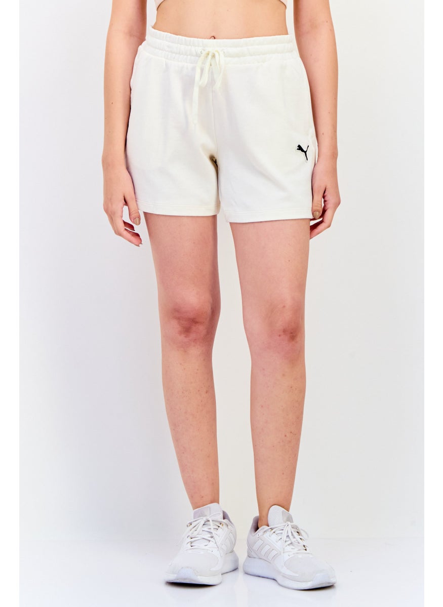 PUMA Women Sportswear Fit Embroidered Logo Pull-On Short, White  - Image 1