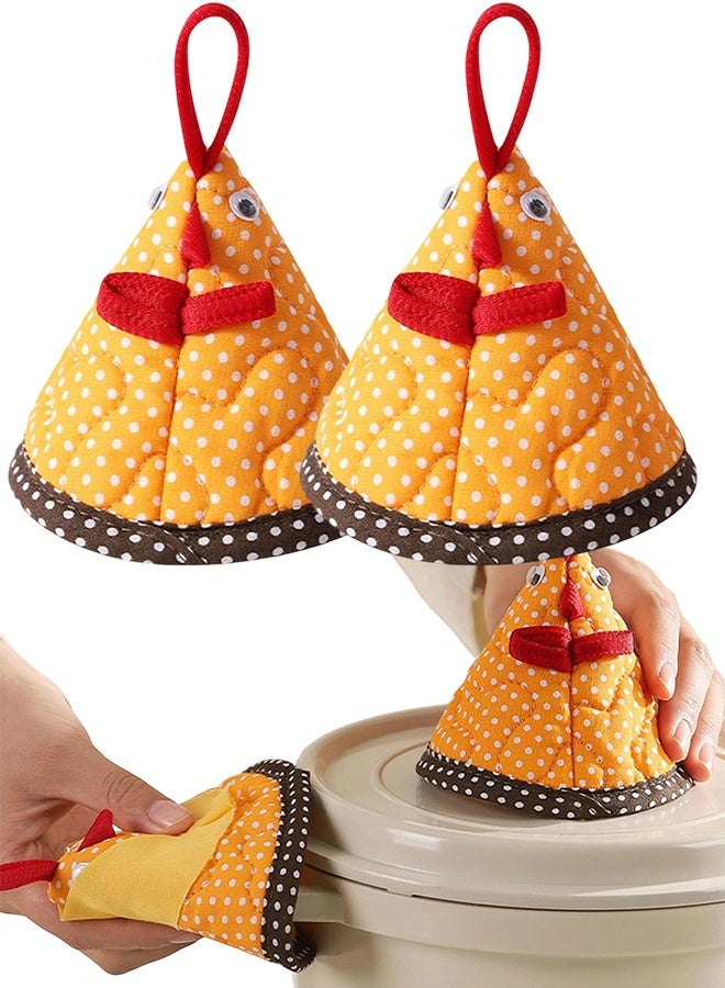 Chicken Shaped Heatproof Pot Handle Covers, Nonslip Dishwasher Safe - Set of 2 - Image 1