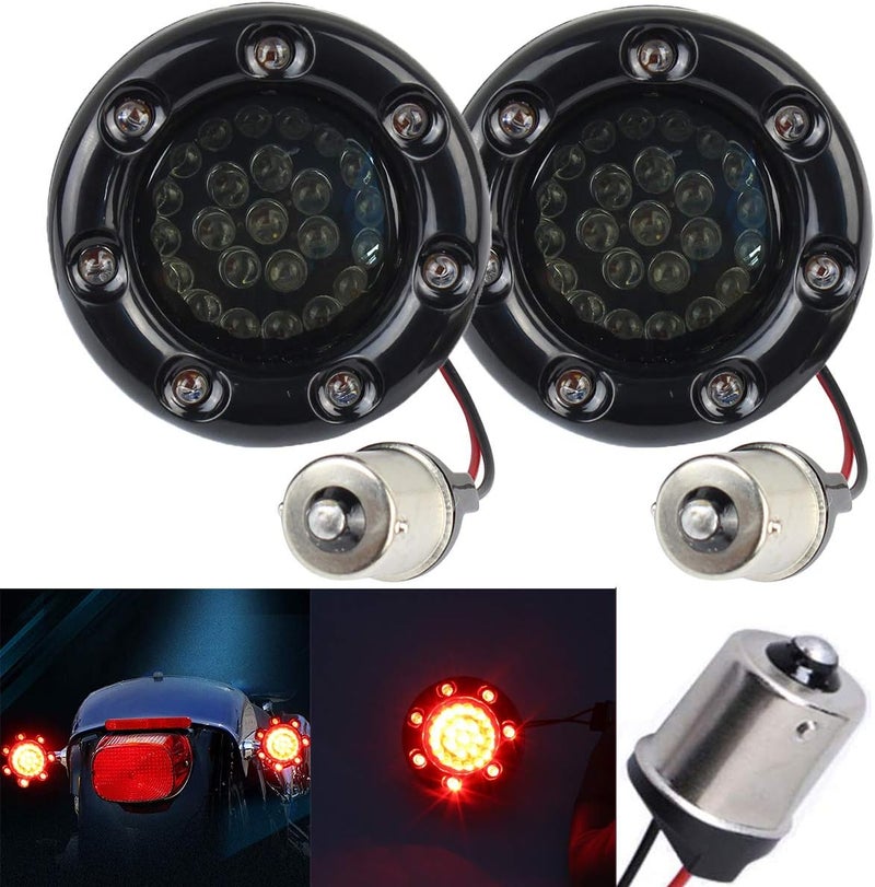 ZYTC 2" LED Turn Signal Kit with Brake Running Light for Harley Davidson - Black Case - Image 1