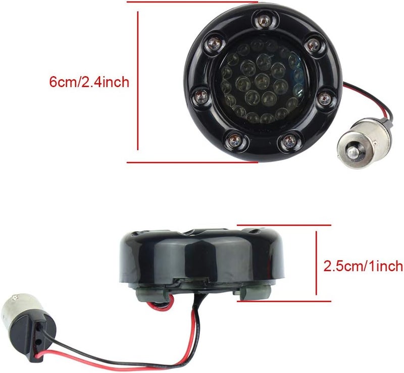 ZYTC 2" LED Turn Signal Kit with Brake Running Light for Harley Davidson - Black Case - Image 3