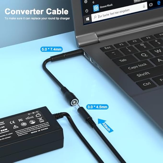 rayihni 65W LAPTOP CHARGER FOR DELL LATITUDE 13 3301 3310 3390 14 3400 3410 3420 3490 15 3500 3510 3520 3590 VOSTRO 13 5301 5390 14 5401 5402 5490 15 3558 3559 - UL LISTED ADAPTER - Image 3