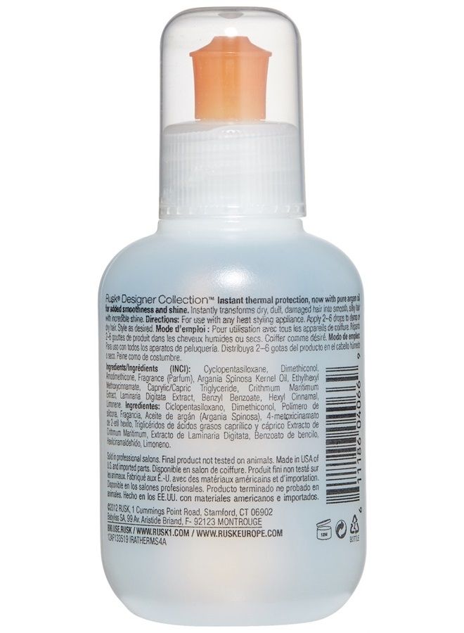 Designer Collection Thermal Serum with Argan Oil, 4.2 Oz, Alcohol-Free, Heat Protection and Shine, Frizz Eliminator, Great for Conditioning and Incredible Shine