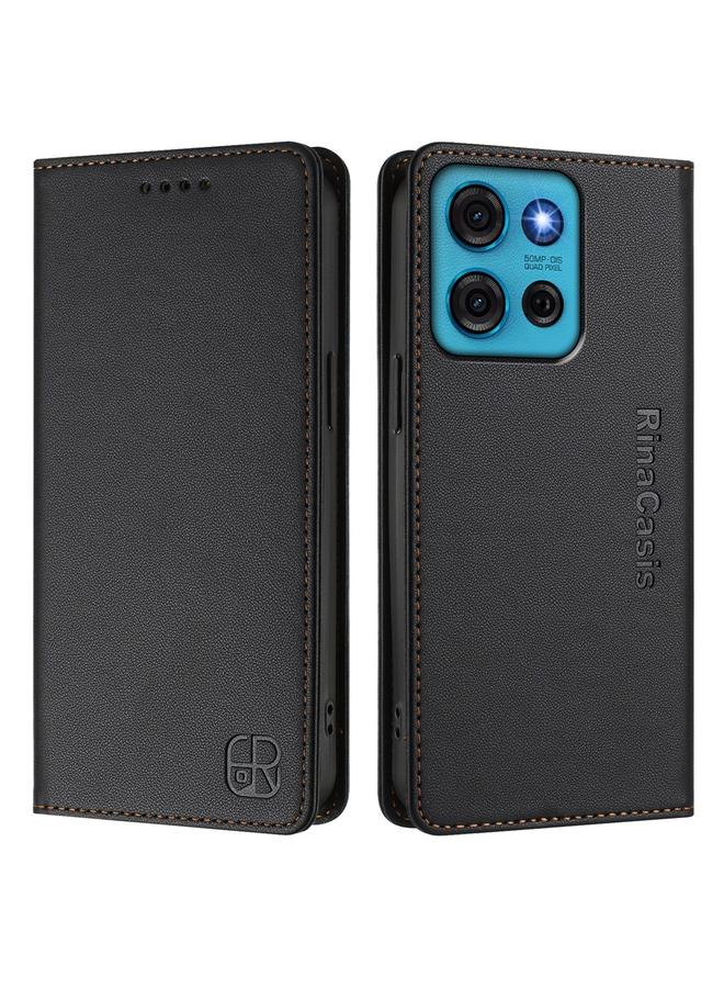 اس-توب جراب لهاتف Motorola Moto G75 5G RC01 جراب هاتف جلدي مزدوج الطي مزود بمغناطيس شفط RFID - Image 2