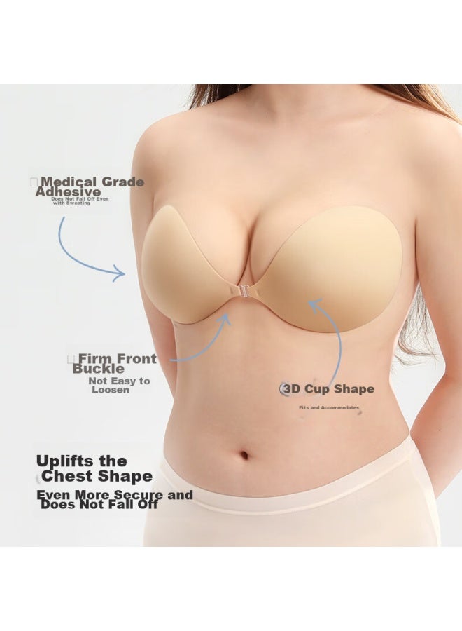 LUCKMEEY Xingmian Breast Pads, Large Chest, Plus Size, Push-up, Wedding Dress, Special Sling, Sexy Invisible Bra, Nipple Covers, Light Skin, D Cup  - Image 3