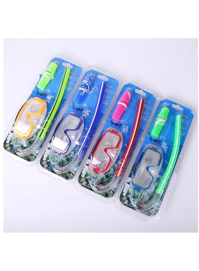 VIO Kids Swimming Underwater Professional Scuba Diving Mask Anti Fog Goggles Snorkeling Tube Set Snorkeling Equipment for Kids Yellow - Image 2