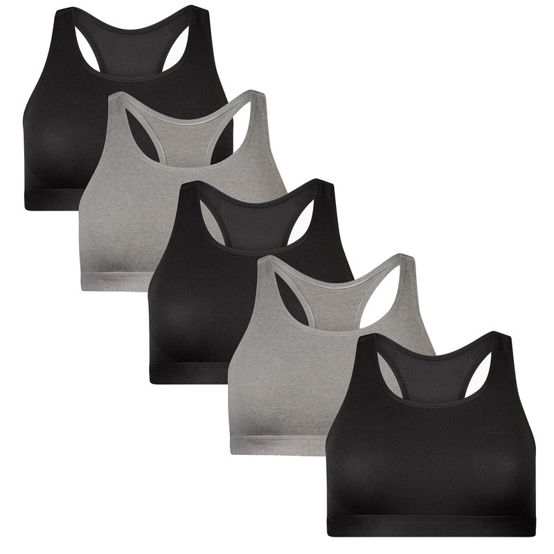 Popular Girls Sports Racerback Bra - Sports Bras 5pk for Teens & Girls - Image 1