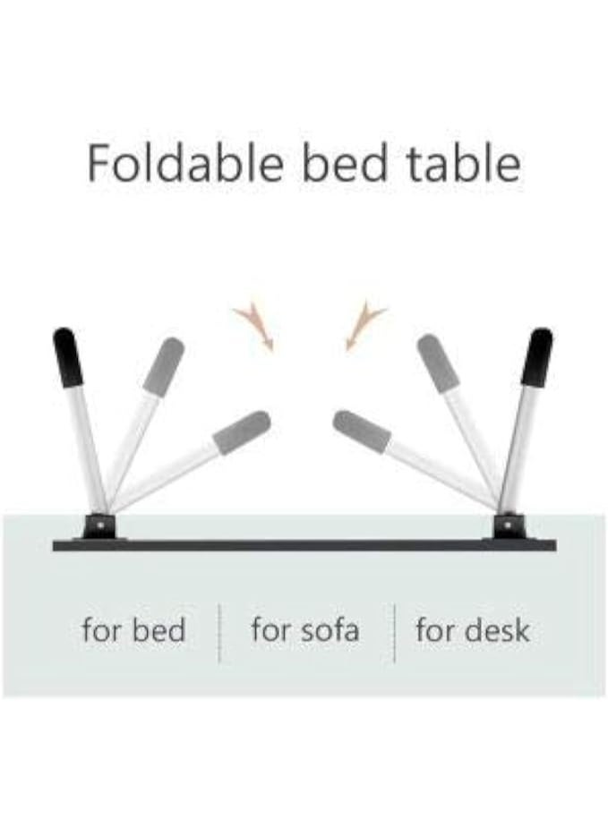 Folding Laptop Bed Table with Adjustable Anti-Slip Legs, iPad Holder & Cup Slot – Portable Lap Desk for Study, Work & Relaxation - Image 2