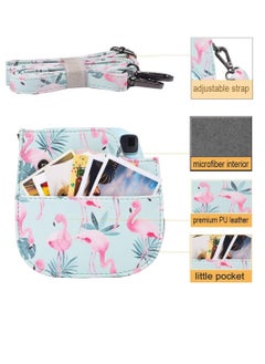 Generic Camera Case for Fujifilm Instax Mini 11/ 9/ 8/8+ Instant Film Camera Vintage Flamingo PU Leather Side with Accessory Pocket and Adjustable Shoulder Strap  - Image 4