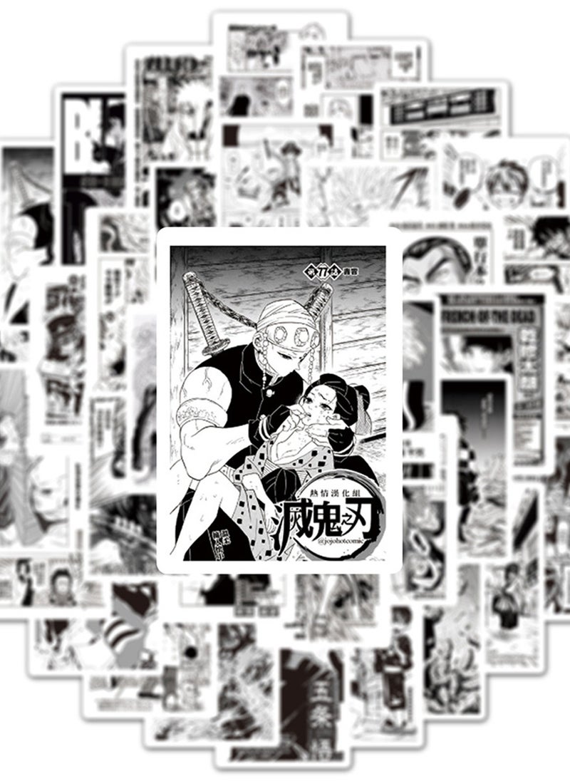 Generic Anime Black White Stickers, 25 Pieces, No repeat  - Image 3