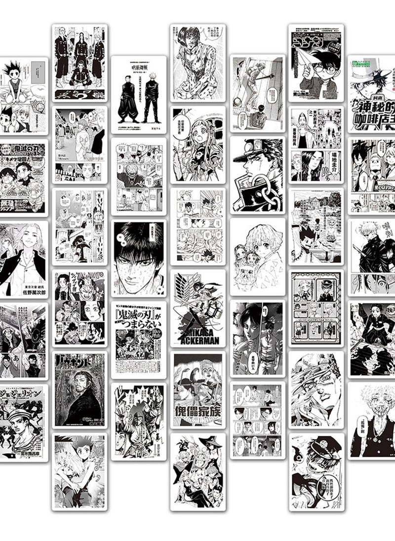 Generic Anime Black White Stickers, 25 Pieces, No repeat  - Image 4