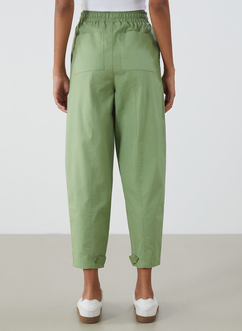 LC WAIKIKI Elasticated Waist Poplin Women's Trousers - Image 4