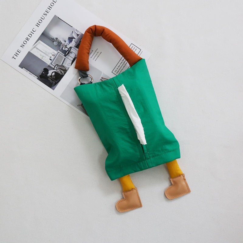 Cute Car Hanging Tissue Box Organizer Green