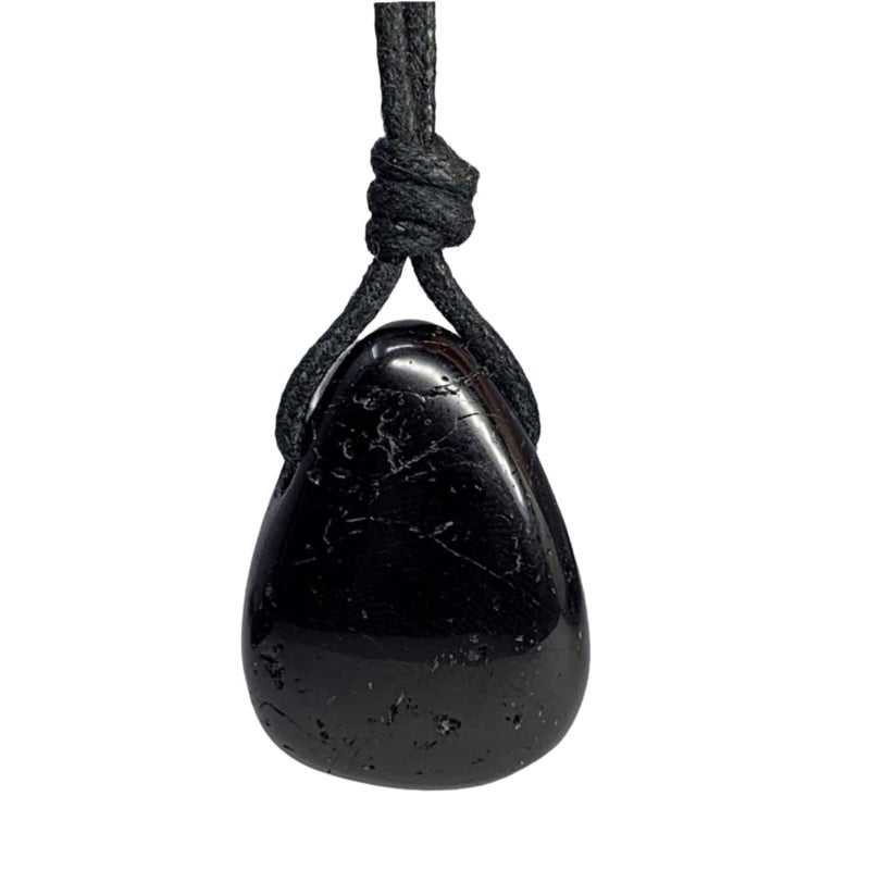 Luck Strings Natural Black Tourmaline Pendant Necklace Energy Shield Protection Jewelry Cord necklace Men Women - Image 1