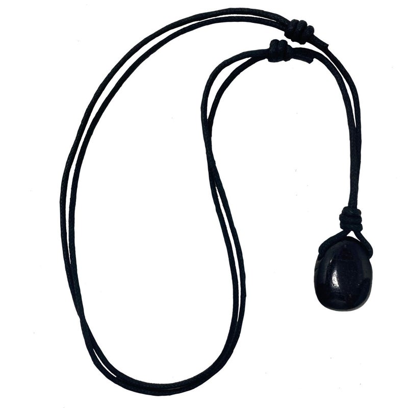 Luck Strings Natural Black Tourmaline Pendant Necklace Energy Shield Protection Jewelry Cord necklace Men Women - Image 5