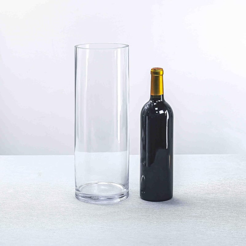 CYS EXCEL Glass Cylinder Vase (H:14" D:5") | Multiple Size Choices Glass Flower Vase Centerpieces | Hurricane Floating Candle Holder Vase - Image 2
