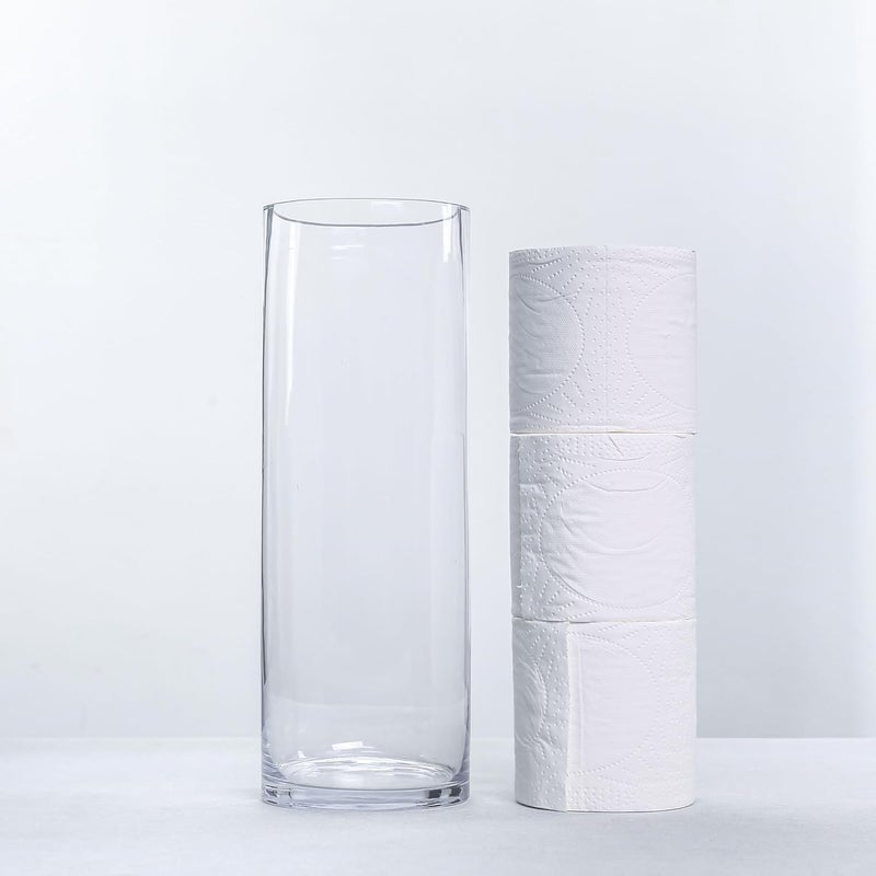 CYS EXCEL Glass Cylinder Vase (H:14" D:5") | Multiple Size Choices Glass Flower Vase Centerpieces | Hurricane Floating Candle Holder Vase - Image 3