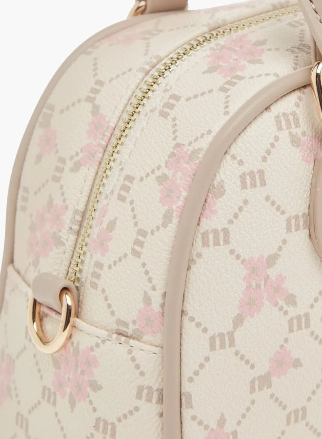 MISSY Womens Missy Monogram Print Tote Bag With Double Handle And Zip Closure