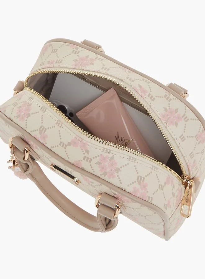 MISSY Womens Missy Monogram Print Tote Bag With Double Handle And Zip Closure