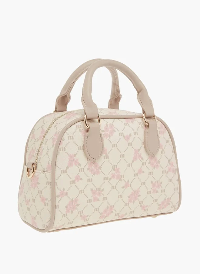 MISSY Womens Missy Monogram Print Tote Bag With Double Handle And Zip Closure