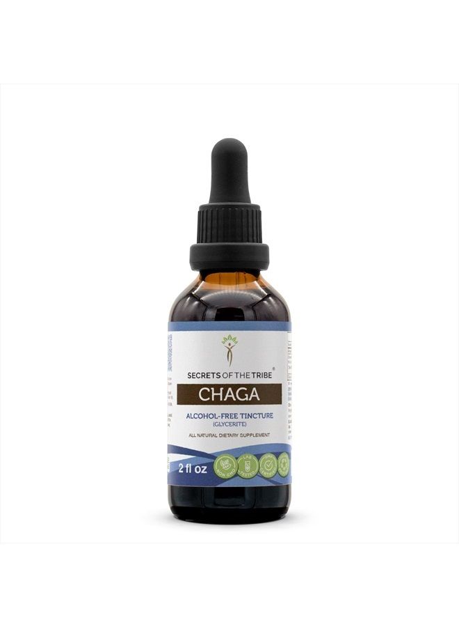 Secrets of the Tribe Chaga Tincture Alcohol-Free Extract, High-Potency Herbal Drops, Tincture Made from Wildcrafted Chaga (Inonotus obliquus) Dried Mushroom 2 oz - Image 1