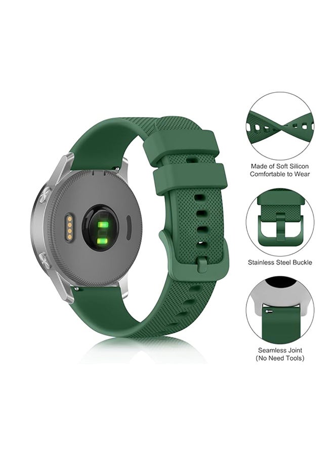 O Ozone 20mm Silicone Bands For Samsung Galaxy Watch 7 6 5 4 FE 40mm 44mm 45mm/Galaxy Watch 6 4 Classic 43mm 47mm 42mm 46mm Strap with Metal Buckle Dark Green - Image 2