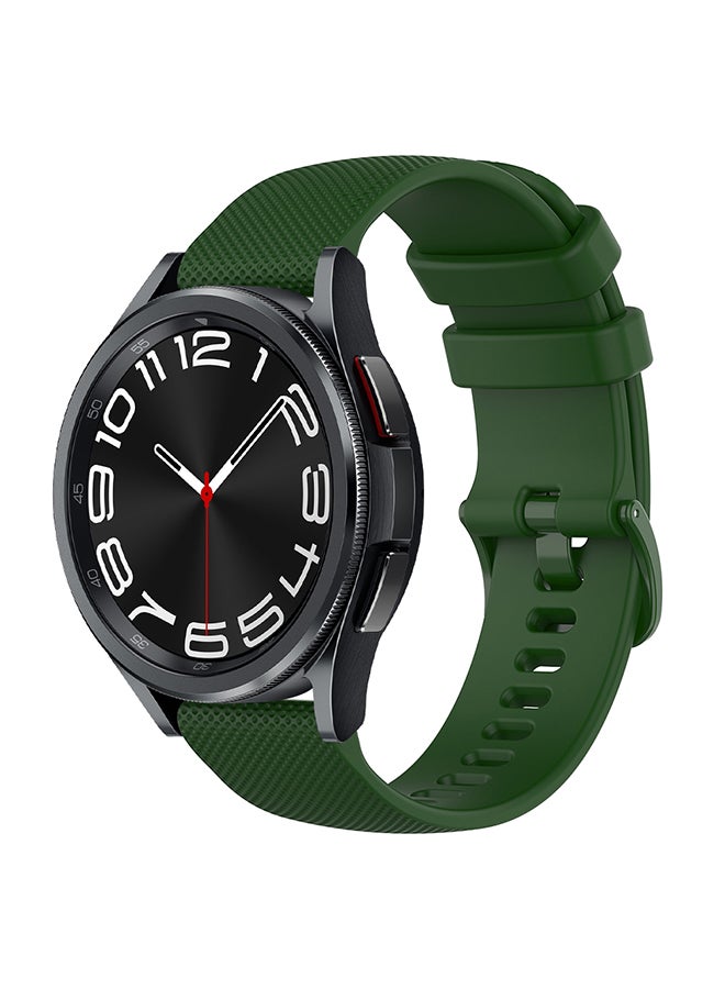 O Ozone 20mm Silicone Bands For Samsung Galaxy Watch 7 6 5 4 FE 40mm 44mm 45mm/Galaxy Watch 6 4 Classic 43mm 47mm 42mm 46mm Strap with Metal Buckle Dark Green - Image 1