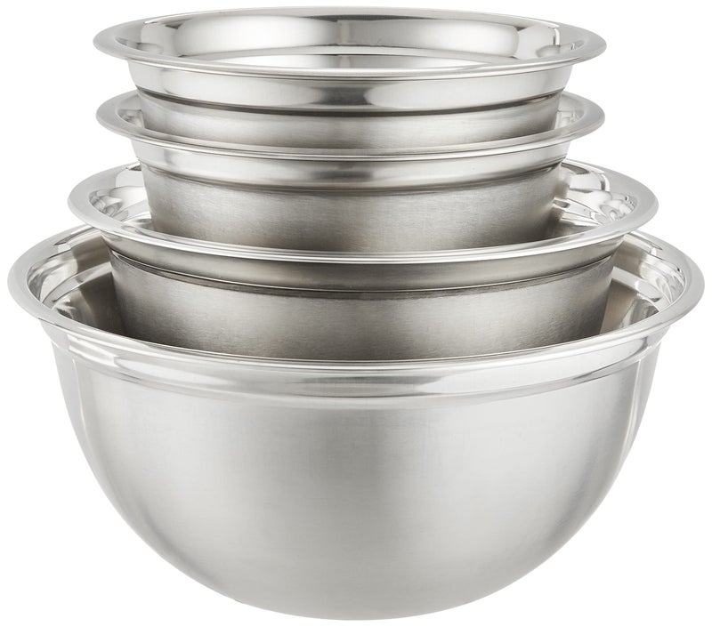 YBM HOME YBM Home Deep Professional Heavy Duty Quality Stainless Steel Mixing Bowls 3 Quart 5 Quart 65 Quart and 10 Quart 