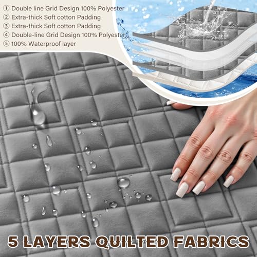 Arfntevss Waterproof Corner Sectional Couch Covers for Dogs Pet L Shape Sofa Cover Washable Velvet Large Couch Cushion Protector for Sectional Sofa Non Slip U Shaped Slipcovers Dark Grey XXLarge - Image 3