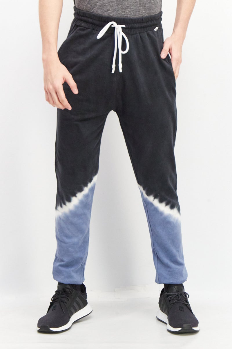 Sovereign Code Men Regular Fit Tie Dye Drawstring Jogger Pants, Navy - Image 1