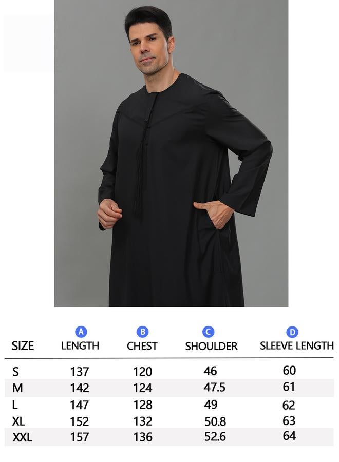 Take Two Men Long Sleeve Tassel Detail Thobe - Image 5