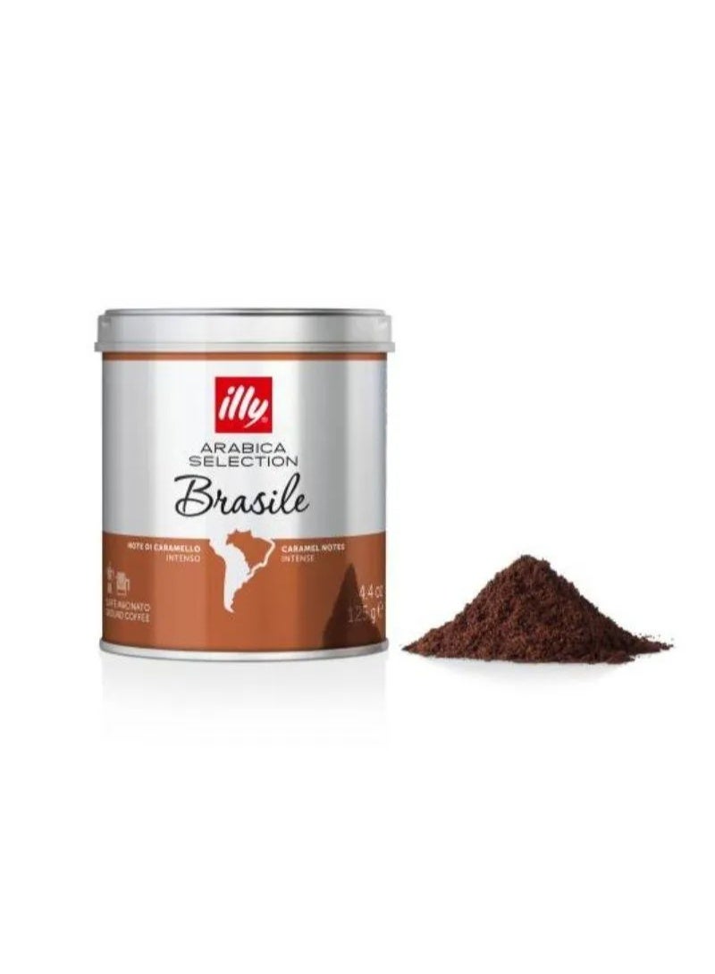 illy Arabica Selection Brasile Ground Coffee Can 125g