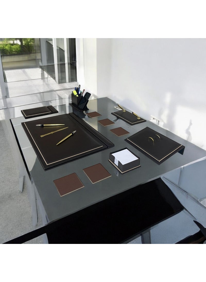 Eren Ofis - Eren Office Desk Pad Corded Model Leather Office Desk Set with Notepad and Notebook - Image 1