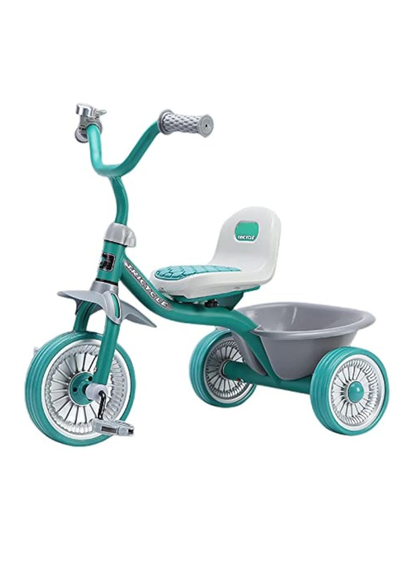 Arabest Tricycles for 2 to 6 Year Old,Trike with Steel Frame,Adjustable Seat, Storage Basket,Silent Tires,Easy to Install Riding Bike Toy,Learning Balance,Birthday Gift for Boys and Girls (Green)  - Image 1