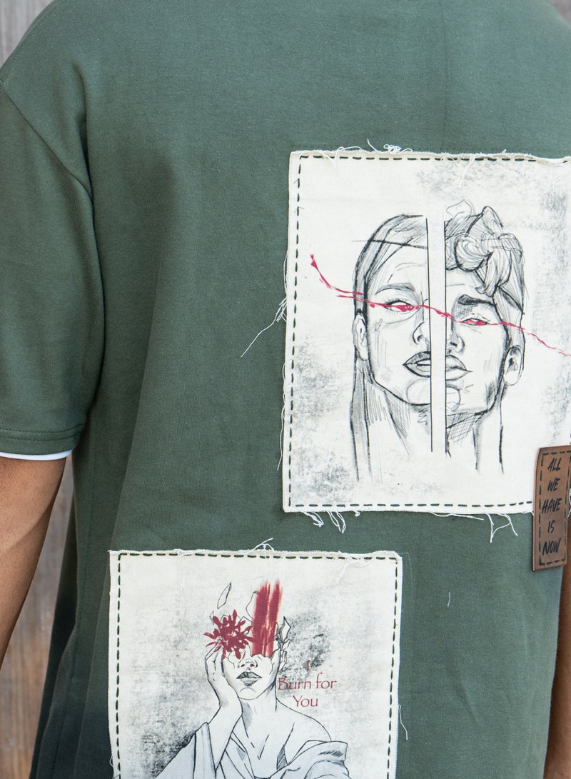 Ztoiq ZTOIQ Men’s Premium Oversized Tapestry T-Shirt with Applique Detailing | High-Quality Streetwear  - Image 4
