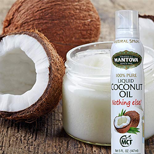 Mantova Coconut Oil Spray, 100% Pure Cooking Oil, Ideal for Healthy Keto Snacks, Baking, Grilling, and Seasoning - Versatile Dispenser for Spray, Drip, or Stream with No Waste, 5 oz - Image 2