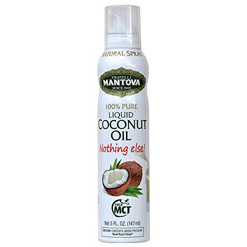 Mantova Coconut Oil Spray, 100% Pure Cooking Oil, Ideal for Healthy Keto Snacks, Baking, Grilling, and Seasoning - Versatile Dispenser for Spray, Drip, or Stream with No Waste, 5 oz - Image 1