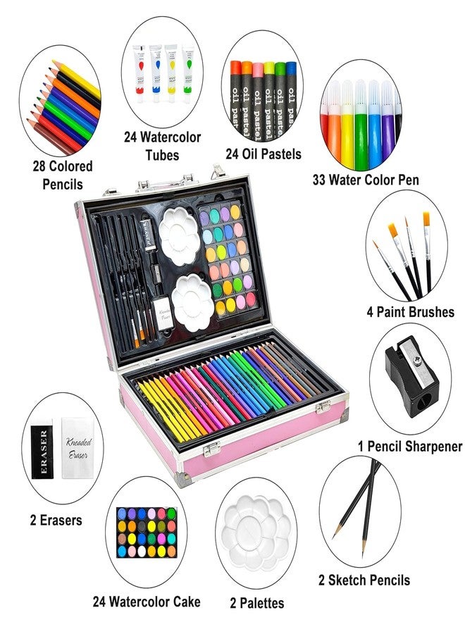 Unicorn Art & Craft Kit Portable Drawing Coloring Set & Creative Learning Activity Box Travel Friendly Gift Kit for Boys Girls with Storage Case - Image 3