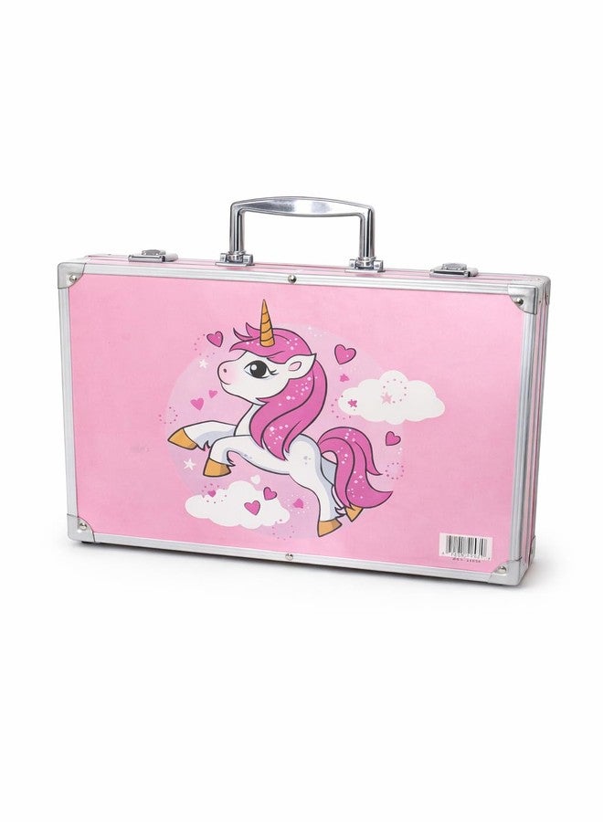 Unicorn Art & Craft Kit Portable Drawing Coloring Set & Creative Learning Activity Box Travel Friendly Gift Kit for Boys Girls with Storage Case - Image 1