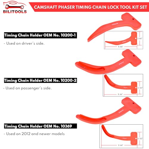 BILITOOLS 6-Piece Camshaft Phaser Timing Chain Lock Tool Kit for 3.6L Pentastar VVT Engine, Compatible with VW Chrysler Jeep Dodge OEM No. 10200A 10202A 10369A - Image 2